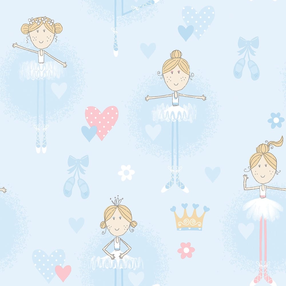 Galerie Wallcoverings Just 4 Kids 2 Ballerinas Non-woven Matte Wallpaper Roll