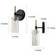 preview thumbnail 11 of 20, Modern Black Gold Bathroom Vanity Light Dimmable Wall Sconces with Cylinder Glass