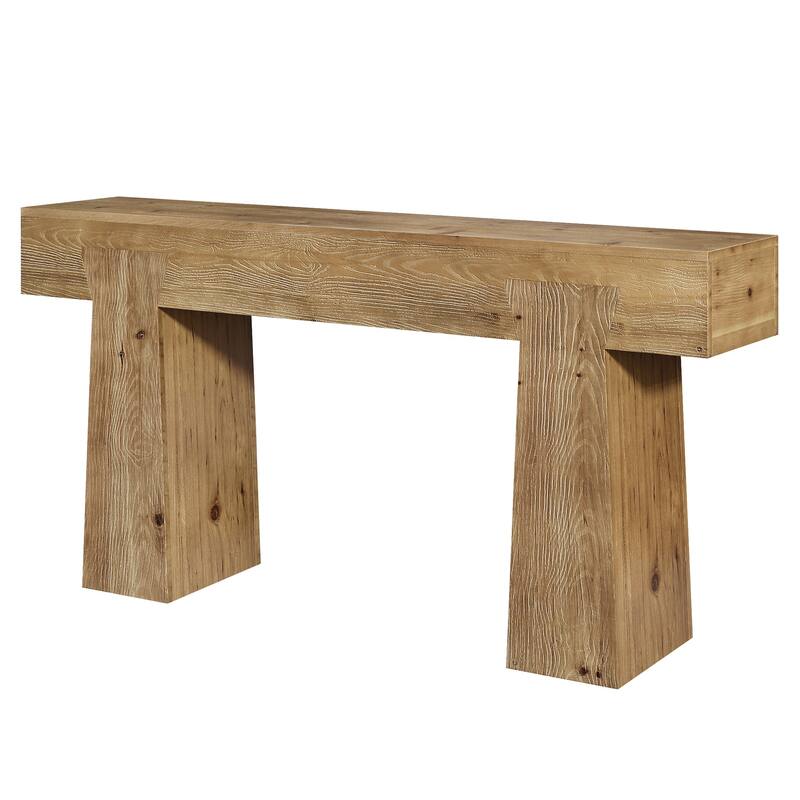 Solid Wood Entryway Console Table, Sofa Behind Table, Living Room Hallway Foyer Accent Table