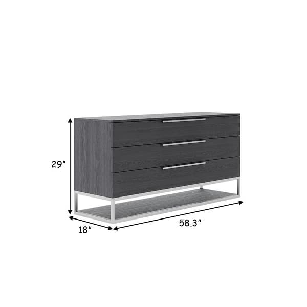 Cid Zyla 58 Inch Modern Dresser, Sleek Style, 6 Drawers, Elm Gray - Bed ...