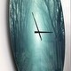 preview thumbnail 3 of 7, Designart 'Fall Forest Path with Green Light' Oversized Traditional Wall CLock