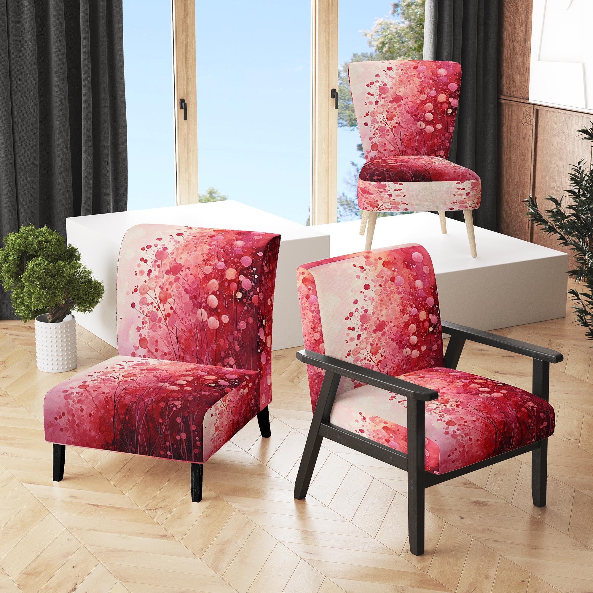 Red Floral Living Room Seating Bed Bath Beyond