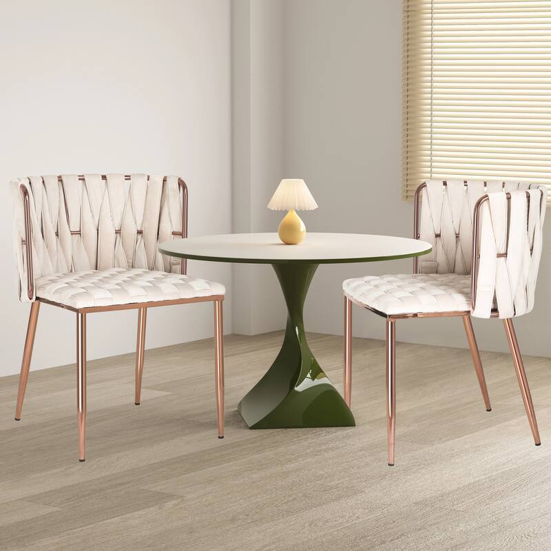 Adeco Set of 2 Velvet Accent Chairs for Living Room