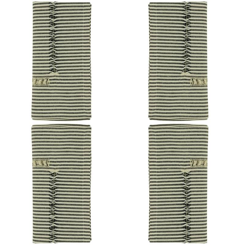 Stripe Hemstitch Design Table Napkins (Set of 4)