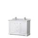 Option White, Chrome Trim, White Carrara Marble Top