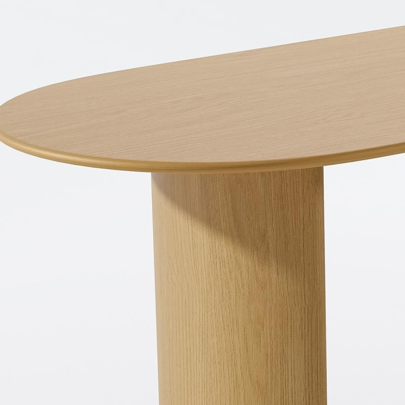 HomeRoots 79" Natural Solid Wood Double Pedestal Base Oval Dining Table - 79.00 in. x 30.00 in. x 33.50 in.