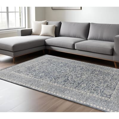 HomeRoots Medallion Traditional Rectangle Area Rug
