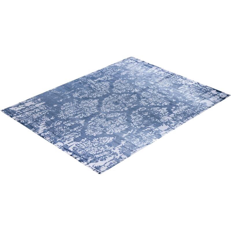 Modern One-of-a-Kind Handmade Area Rug, Blue - 9' 2" x 12' 1"