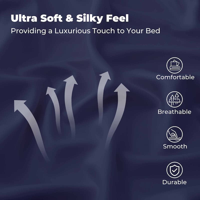 3 Piece All Season Silky Soft Satin Reversible Comforter Set
