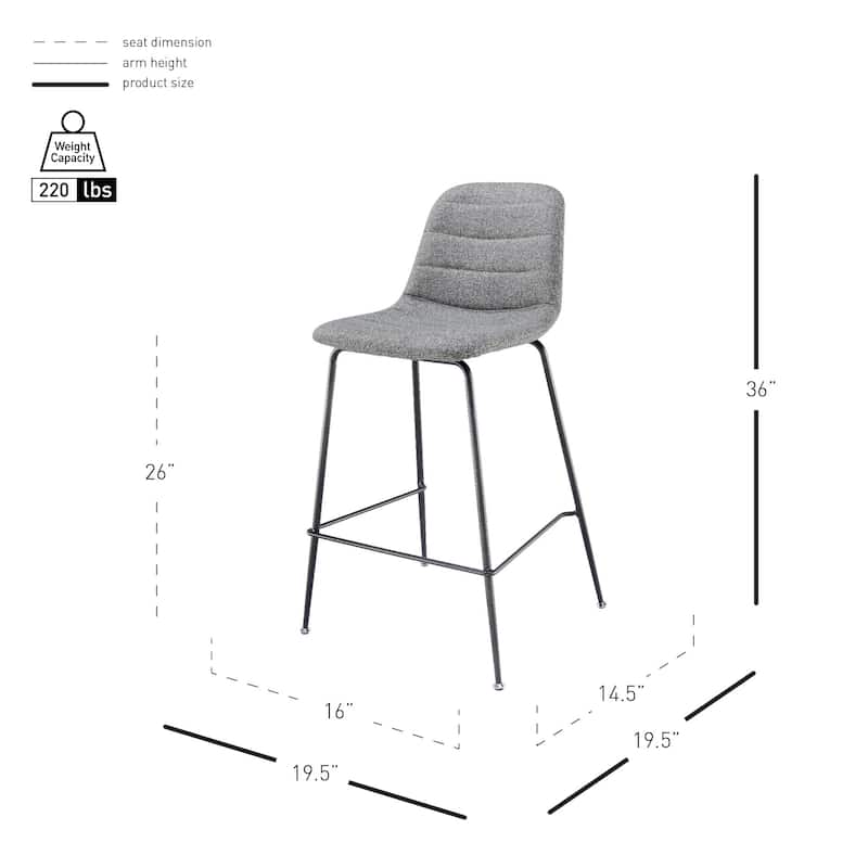 NPD Furniture Caleb Fabric Counter Stool (Set of 4)
