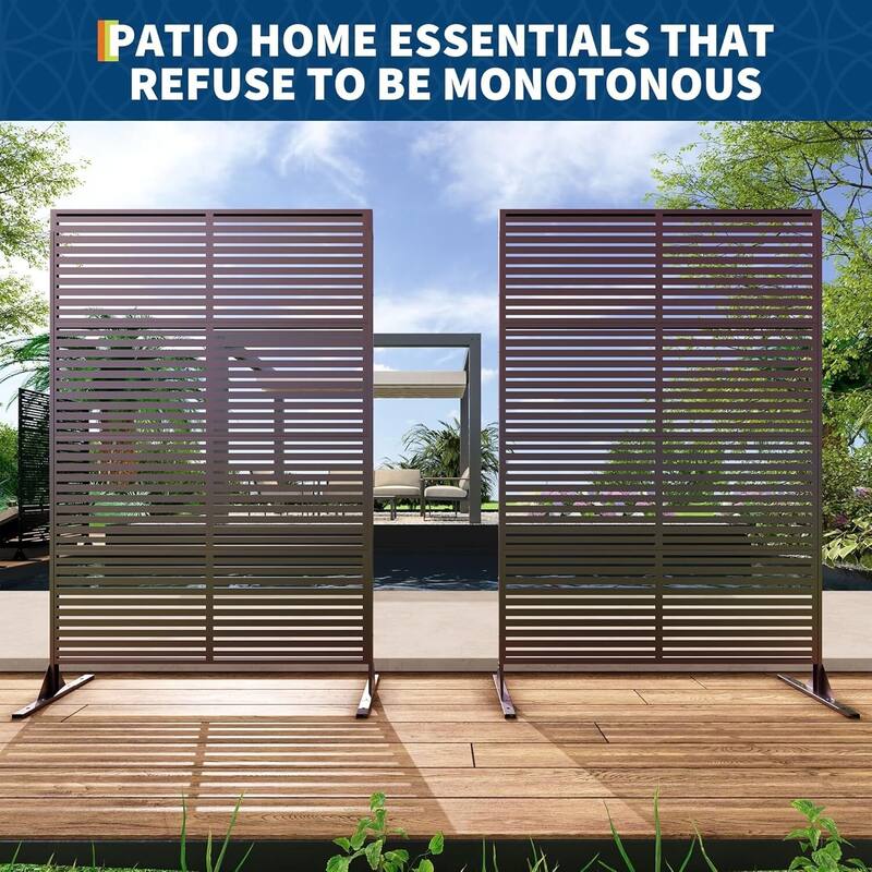 72 in Freestanding Decorative Metal Garden Fence, Privacy Screen Panel, 1 PC