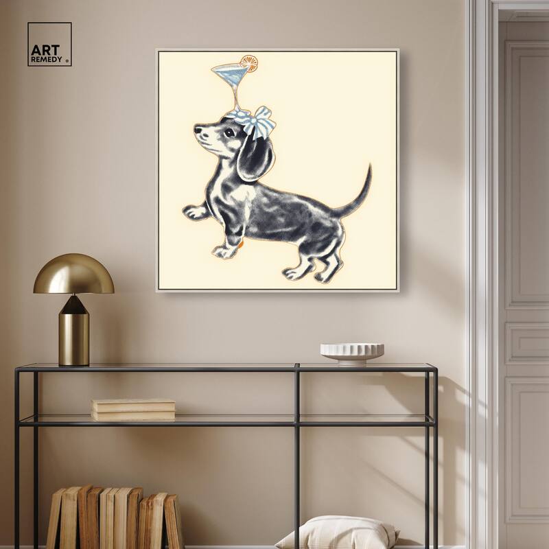 Martini Pup I Canvas by Art Remedy