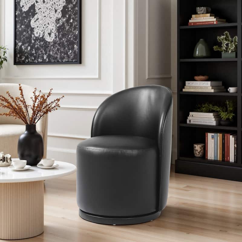 Modern Armless 360-Degree Swivel Dining Chair Barrel Chair