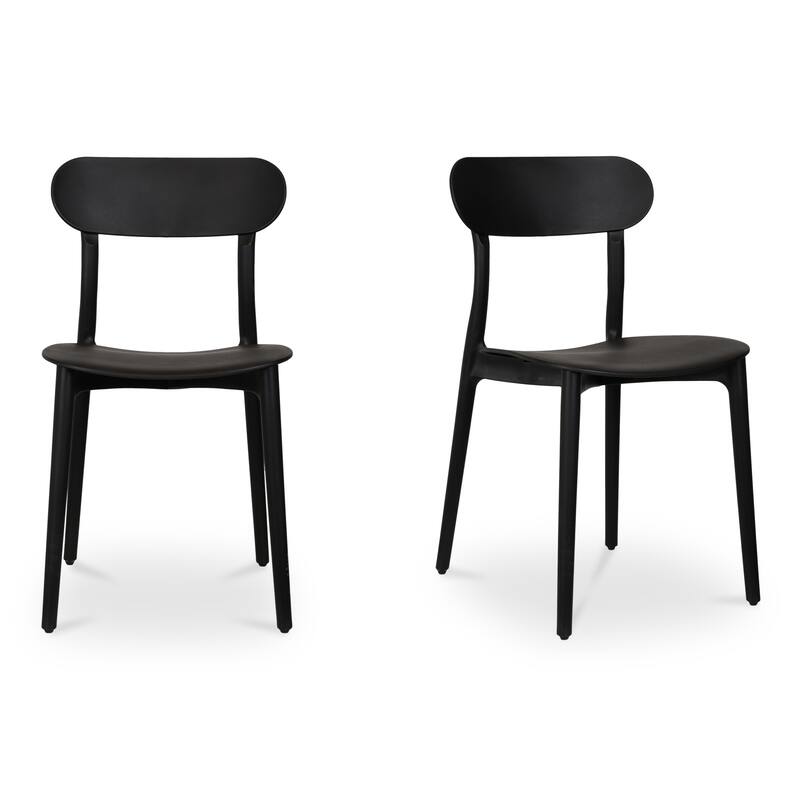 NADAAL STUDIOS Vance, Patio Dining Chairs, Black, Set of Two - 16.75 X 20.5 X 31 - Black