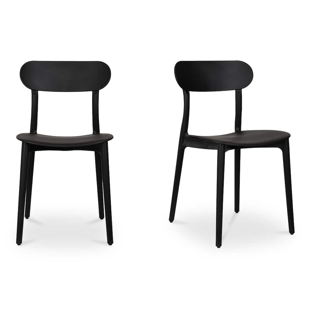 NADAAL STUDIOS Vance, Patio Dining Chairs, Black, Set of Two - 16.75 X 20.5 X 31