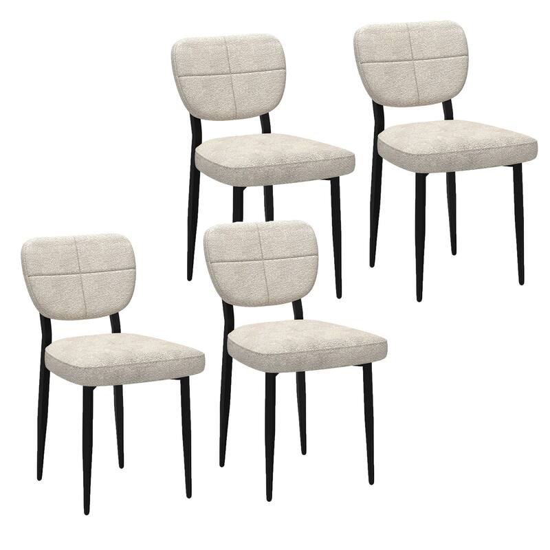 Modern Fabric and Metal Dining Chair, Set of 4