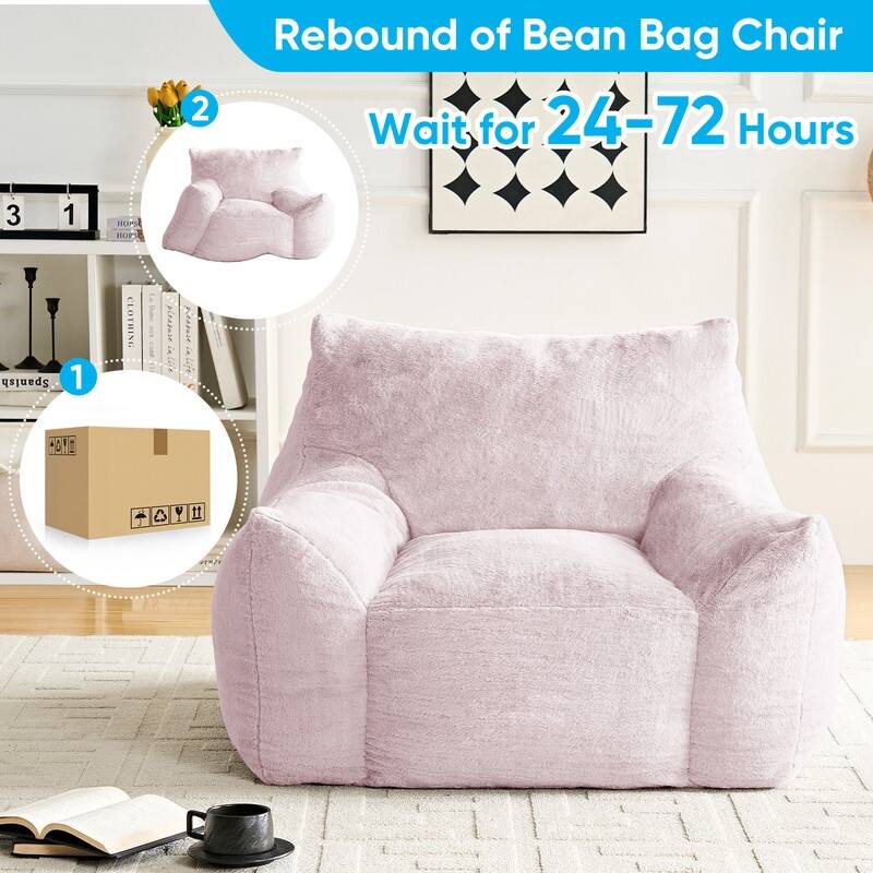 MIxoy Oversized Modern Bean Bag Chair with Ottoman,Lazy Sofa with Armrest