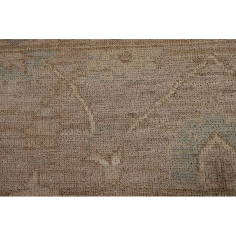 Light Blue Oushak Vegetable Dye Area Rug Handmade Wool Carpet - 8'3"x 9'7"