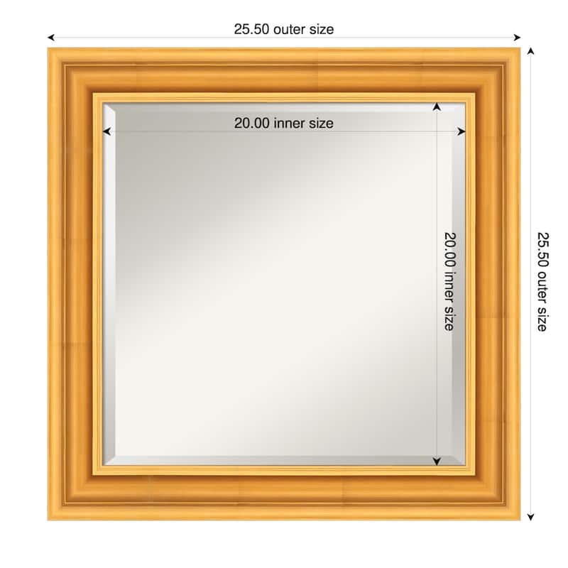 Sierra Beveled Wood Framed Bathroom Vanity Wall Mirror - 26 x 26 in - Sierra Gold