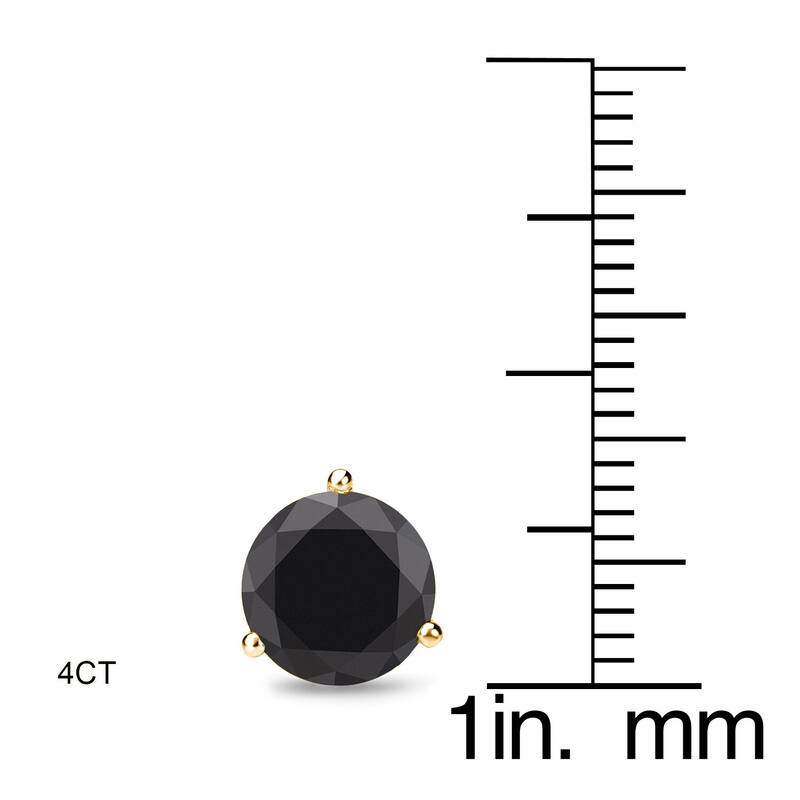 Auriya 1/2 to 4ctw Black Diamond Stud Earrings 14k Yellow Gold Martini-set - 4ctw