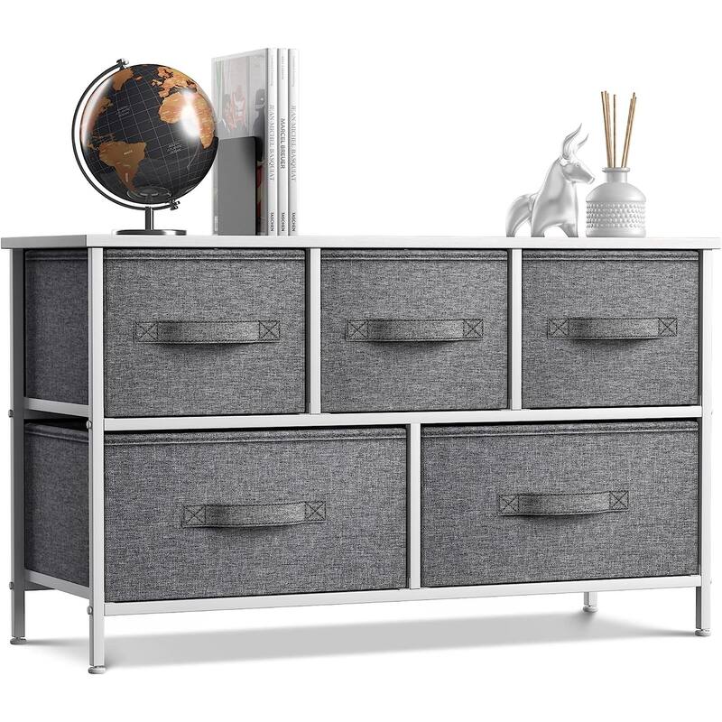 5-drawer Dresser Storage Chest - White
