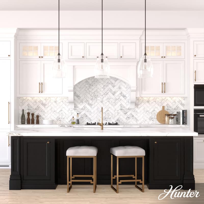 Hunter Dunshire 1-Light Dome Pendant - Kitchen Island, Dining Room, Entry - Modern Farmhouse, Transitional, Contemporary