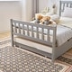 preview thumbnail 10 of 20, Single bunk bed with drag bed twin wooden bed pine particle board drag bed