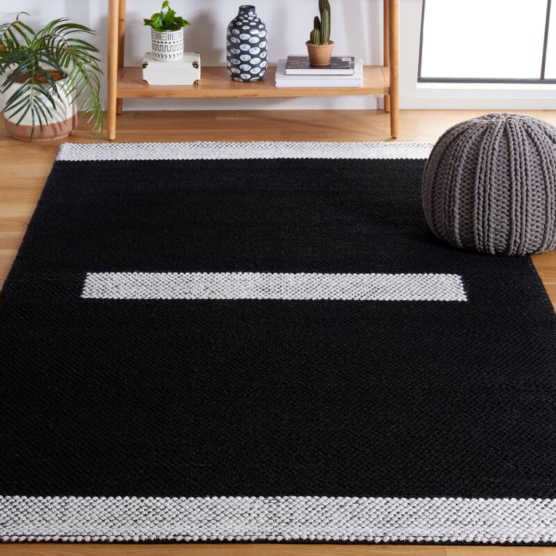 SAFAVIEH Handmade Natura Vroni Transitional Wool Rug - 8' x 10' - Black/Ivory