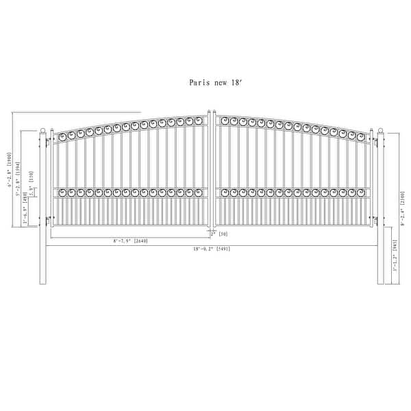 ALEKO Steel 18 ft Dual Swing Paris Style Driveway Gate with Gate Opener ...