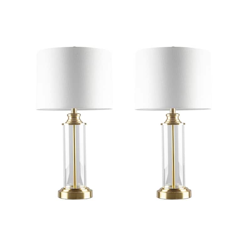 Clarity Glass Cylinder Table Lamp Set of 2