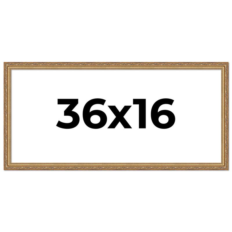 36x16 Frame Red Solid Wood Picture Frame Width 1.75 Inches | Interior Frame Depth 1 13/16 Inches