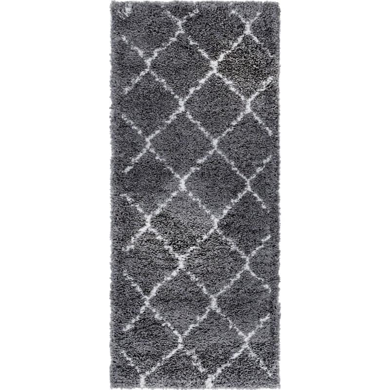Shag Shoploni Collection Area Rug - 2'7"x6' - Gray