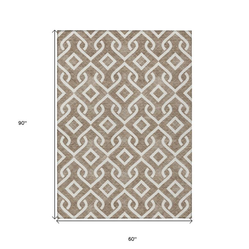 HomeRoots Geometric Transitional Rectangle Outdoor Rug