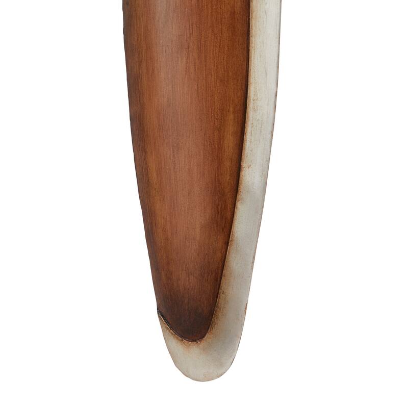 Vintage Brown Metal 2 Blade Airplane Propeller Wall Decor with Aviation Detailing