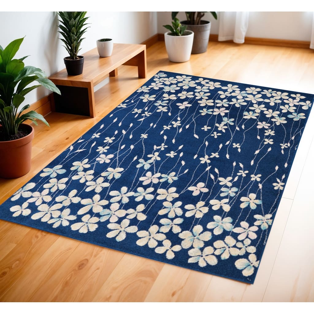 HomeRootsFloral Contemporary Rectangle Area Rug - 72' X '48' X '0.5