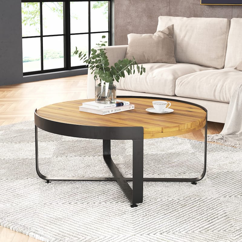Eyre Outdoor Modern Industrial Acacia Wood Coffee Table by Christopher Knight Home