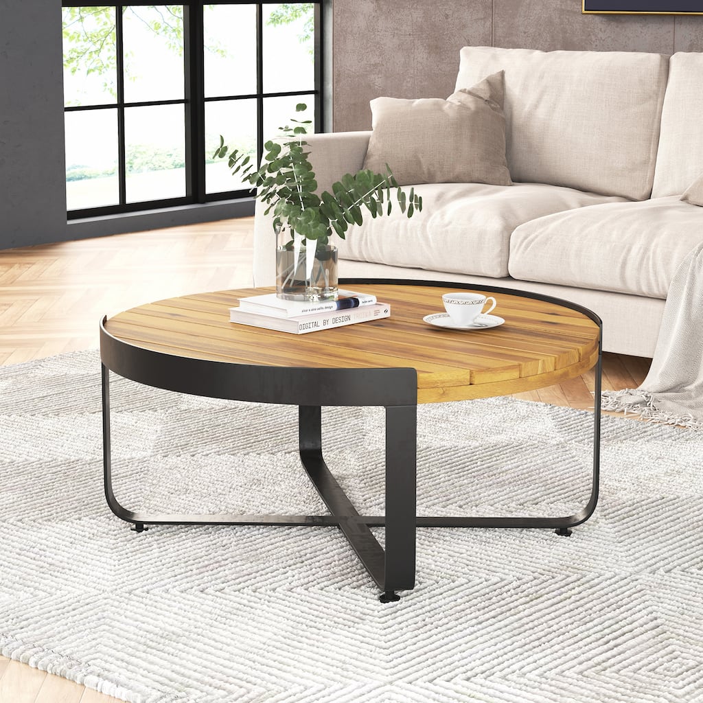Eyre Outdoor Modern Industrial Acacia Wood Coffee Table by Christopher Knight Home