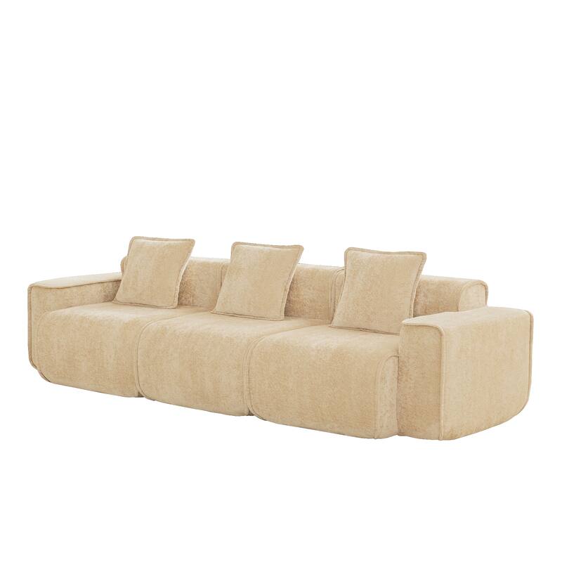 GDFStudio - Modular 3-Seater 108.66" Boneless Velvet Sofa