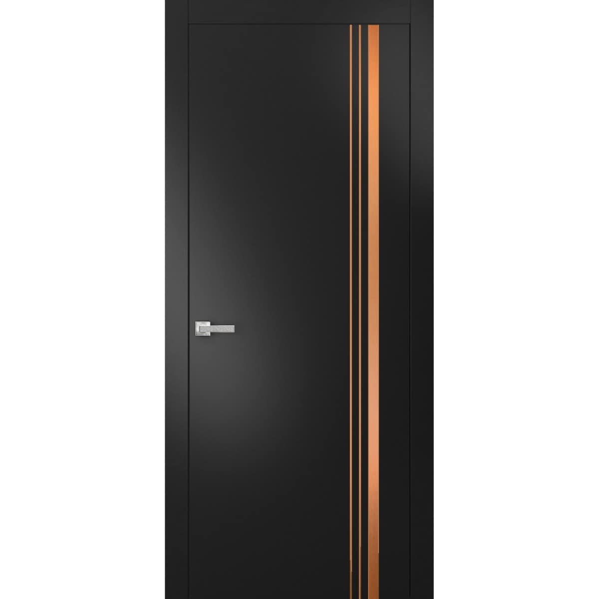 SartoDoors Planum 1010 | Interior French Doors French Door | Solid Wood | Hardware Set | 18x80, Matte Black Bedroom Door