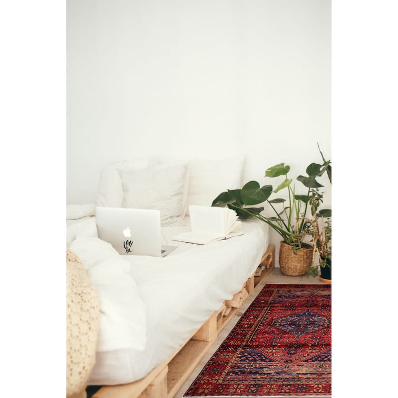 ECARPETGALLERY Hand-knotted Andelz Red Wool Rug - 4'8 x 8'2