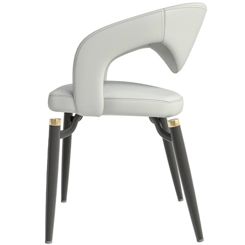 Entice Dining Chairs Upholstered Leather with Iron Legs Modern Accent Arm Chairs