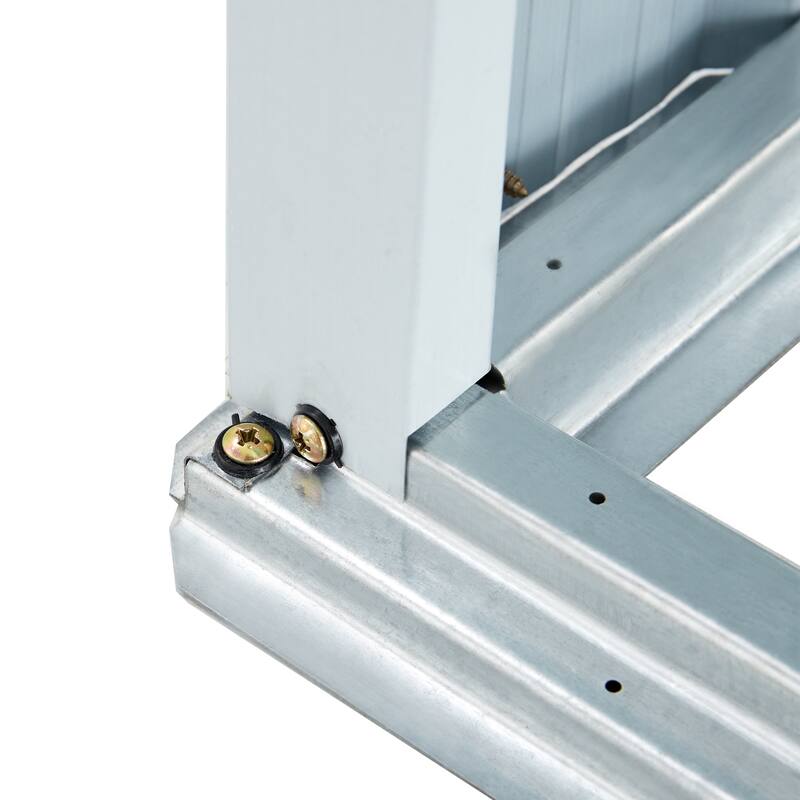 Log Storage Shed Log Holder With Roof Galvanized Steel Firewood Rack - 1