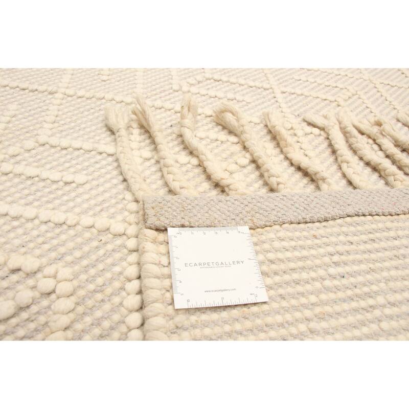 ECARPETGALLERY Braid weave Sienna Cream Wool Rug - 5'2 x 7'9