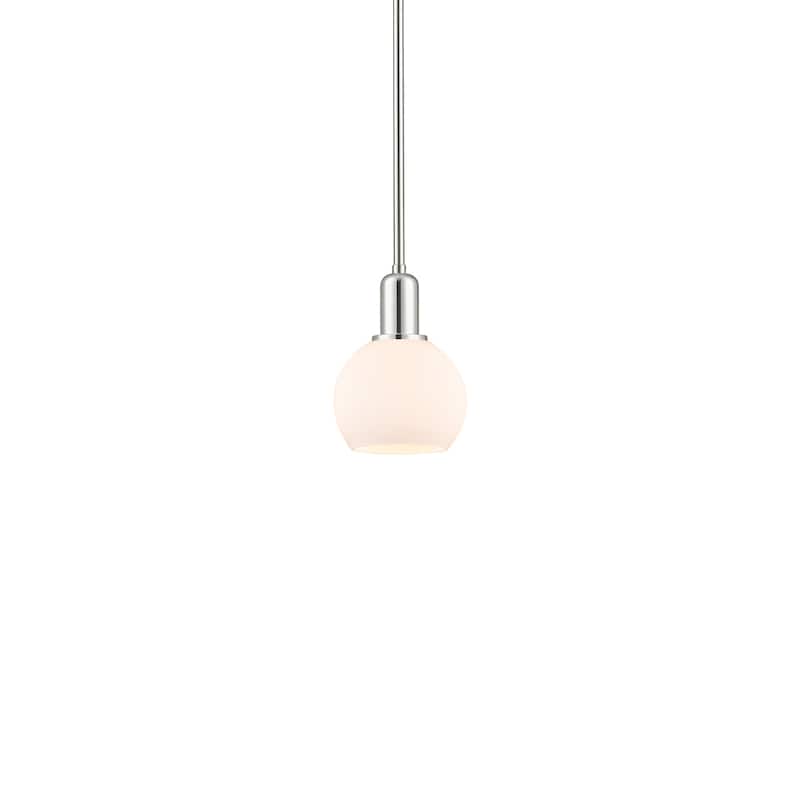 Innovations Lighting 716-1S-9-6 Athens Pendant Athens 6" Wide Mini - Polished Nickel / Matte White