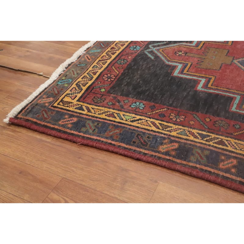 Hand Knotted Oriental 100% Wool Carpet Traditional Tribal Oranges & Rust Ardebil Runner Rug - 12' 8'' X 3' 8''
