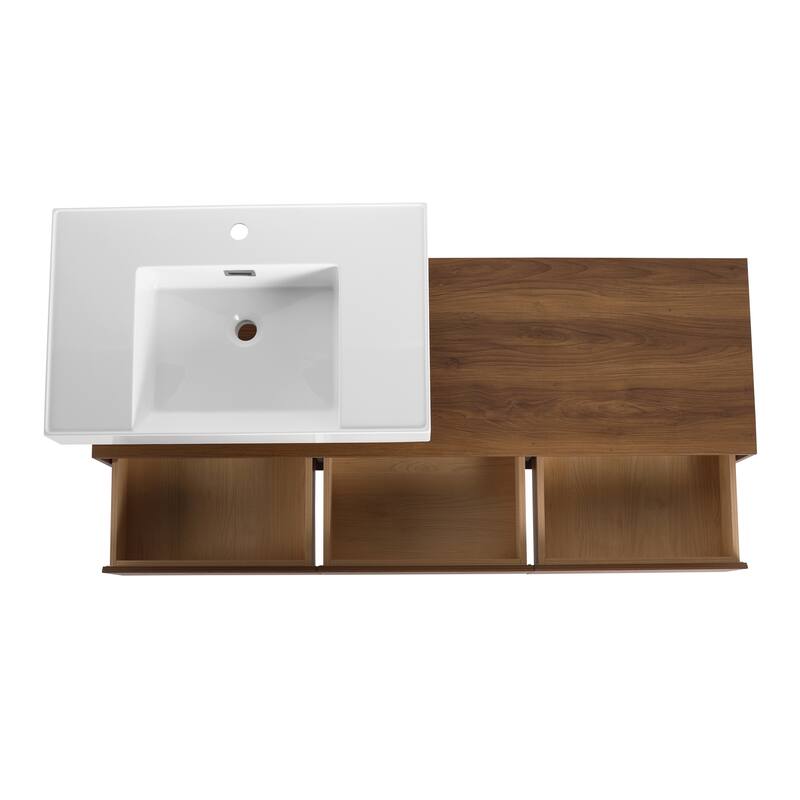 Malwee 30"/60" Floating Bathroom Vanity, Wall Mounted Bathroom Vanity with Single/Double Sink and Soft Close Drawers