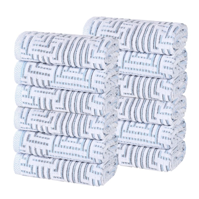 Superior Jasper Cotton Modern Jacquard Face Towel Washcloth Set of 12