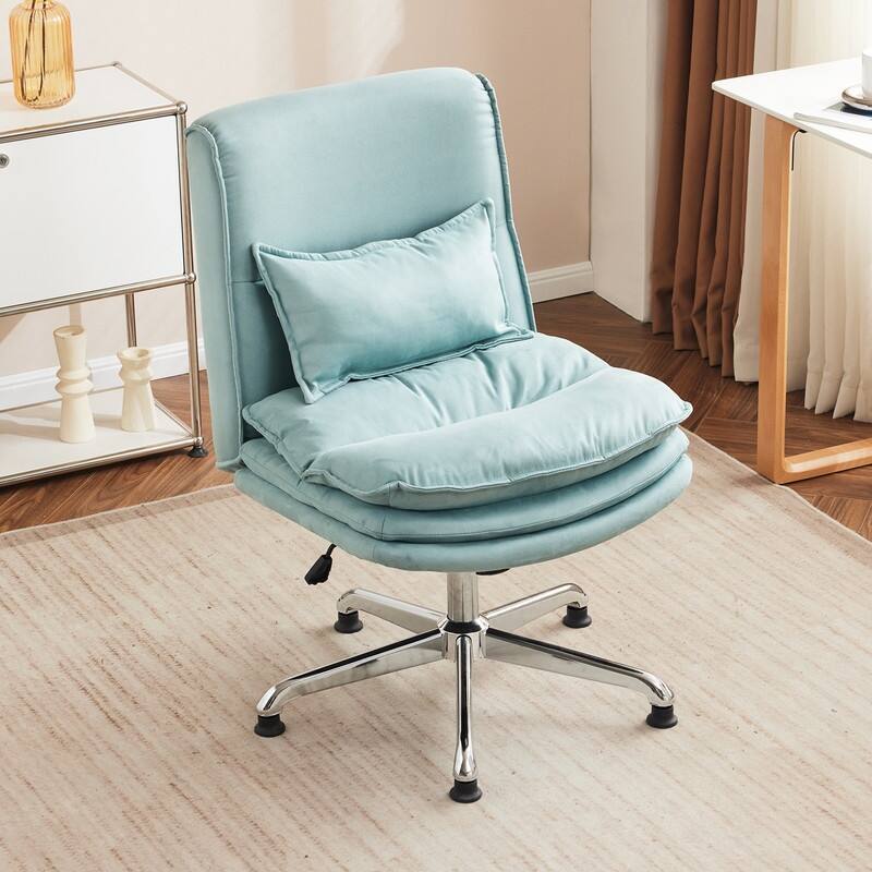 Upholstered Armless Polyester Fiber Task Office Chair