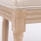 preview thumbnail 9 of 10, Square Rattan Back Dining Chair Set of 2, Cream Linen Fabric Chairs