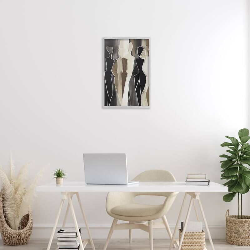 Stupell Earthy People Silhouettes Framed Giclee Art Design By LSR Creative Studio